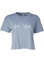 St Louis Womens Light Blue Heartbeat Short Sleeve T-Shirt