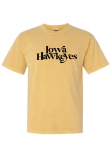 Iowa Hawkeyes Swoop Font Short Sleeve T-Shirt - Gold