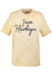 Iowa Hawkeyes Womens Yellow Script Color Blast Short Sleeve T-Shirt