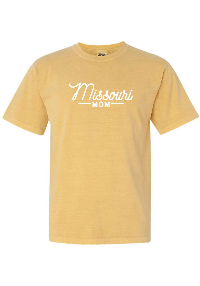 Missouri Tigers Womens Yellow Mom Short Sleeve T-Shirt