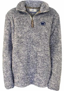 Penn State Nittany Lions Womens Navy Blue Flecked Double Plush 1/4 Zip Pullover