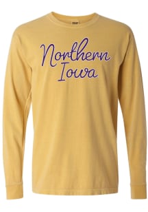 Northern Iowa Panthers Womens Gold Large Script LS Tee
