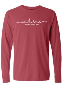 Womens Indiana Hoosiers Crimson Summit Sportswear Classic Script LS Tee