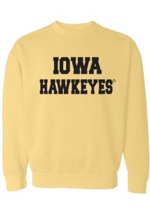 Iowa Hawkeyes Womens Yellow Classic Block Crew Sweatshirt