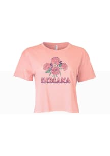 Indiana Womens Pink Peonies Short Sleeve T-Shirt