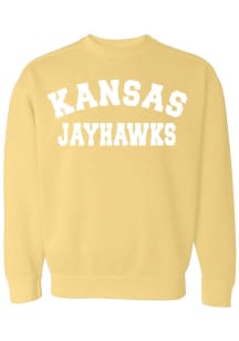 Kansas Jayhawks Womens Yellow Classic Crew Sweatshirt