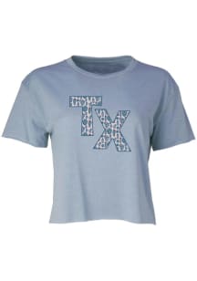 Texas Womens Light Blue Cactus Infill Short Sleeve T-Shirt