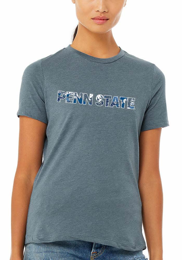 Penn State Nittany Lions Womens Blue Floral Jersey Short Sleeve T-Shirt