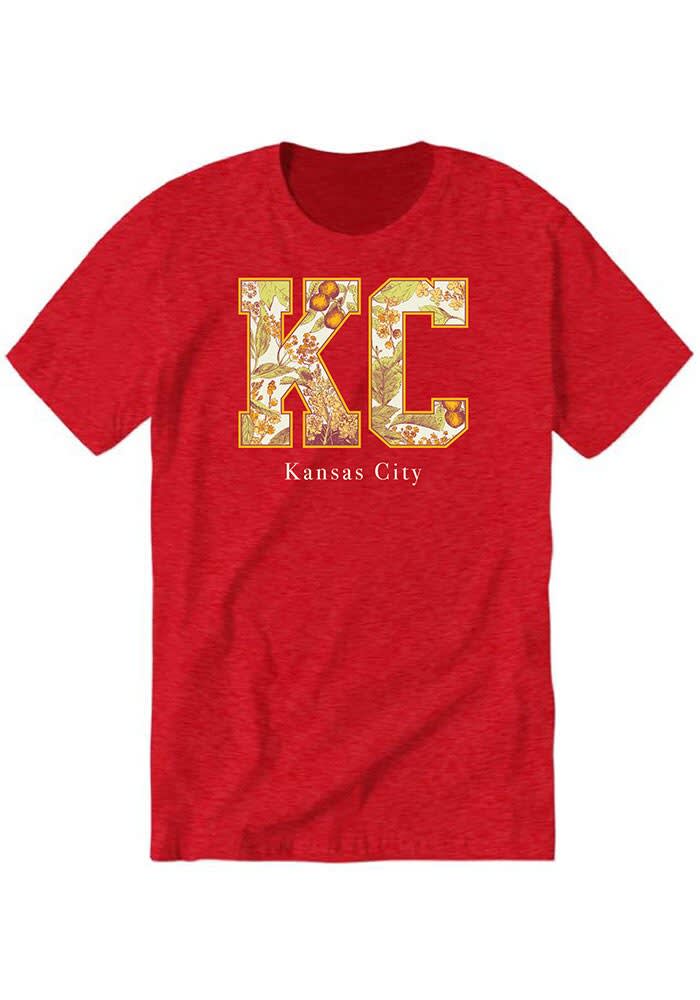 Kansas City Women's Red Cheetah Wordmark Cropped Long Sleeve Crew