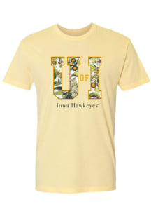 Iowa Hawkeyes Womens Yellow Floral Short Sleeve T-Shirt