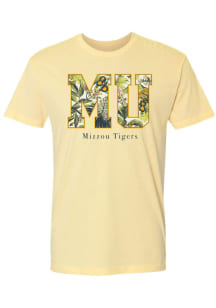 Missouri Tigers Womens Yellow Floral Short Sleeve T-Shirt