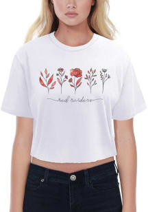 Texas Tech Red Raiders Womens White Floral Crop Short Sleeve T-Shirt