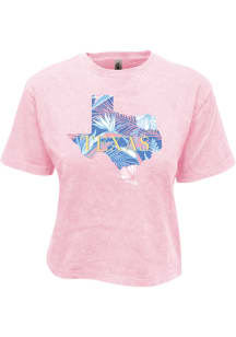 Texas Womens Pink State Infill Short Sleeve T-Shirt