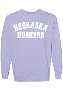Womens Purple Nebraska Cornhuskers Classic Crew Sweatshirt