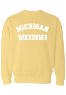 Womens Yellow Michigan Wolverines Classic Crew Sweatshirt