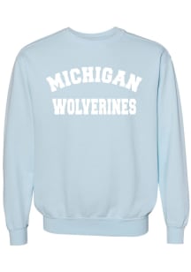 Womens Light Blue Michigan Wolverines Classic Crew Sweatshirt