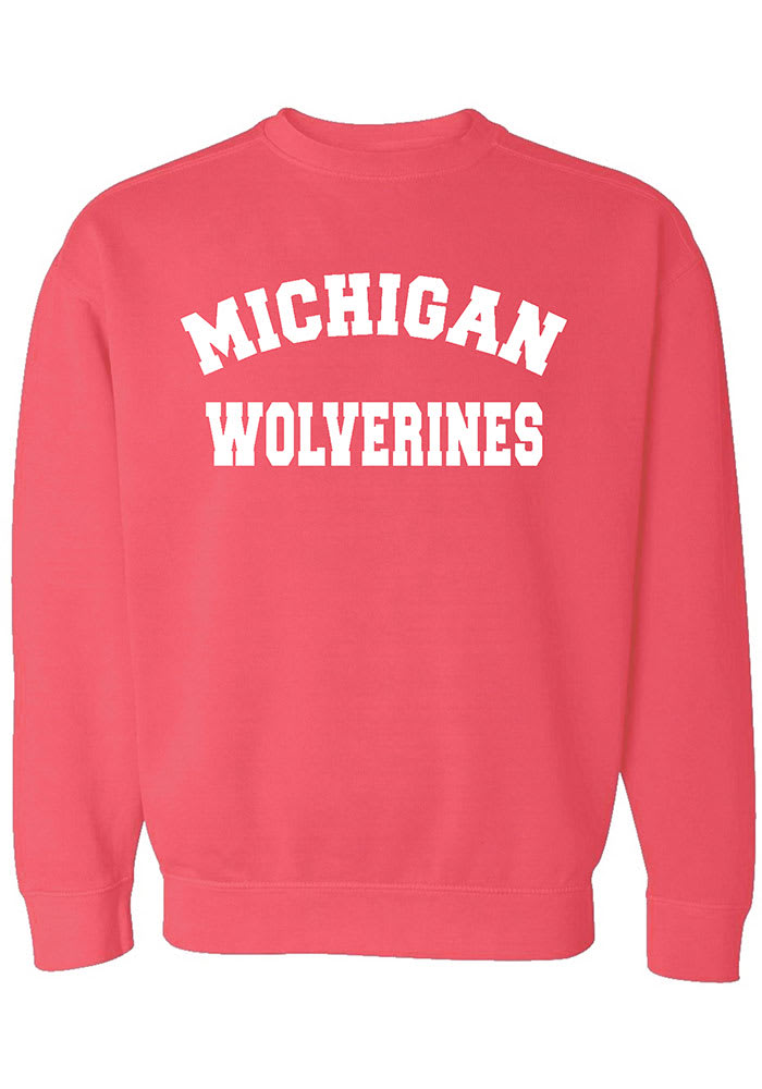 Michigan Wolverines Burnout Fleece Crew Pullover – Oversized Team Sweatshirt For Women