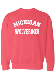 Womens Pink Michigan Wolverines Classic Crew Sweatshirt