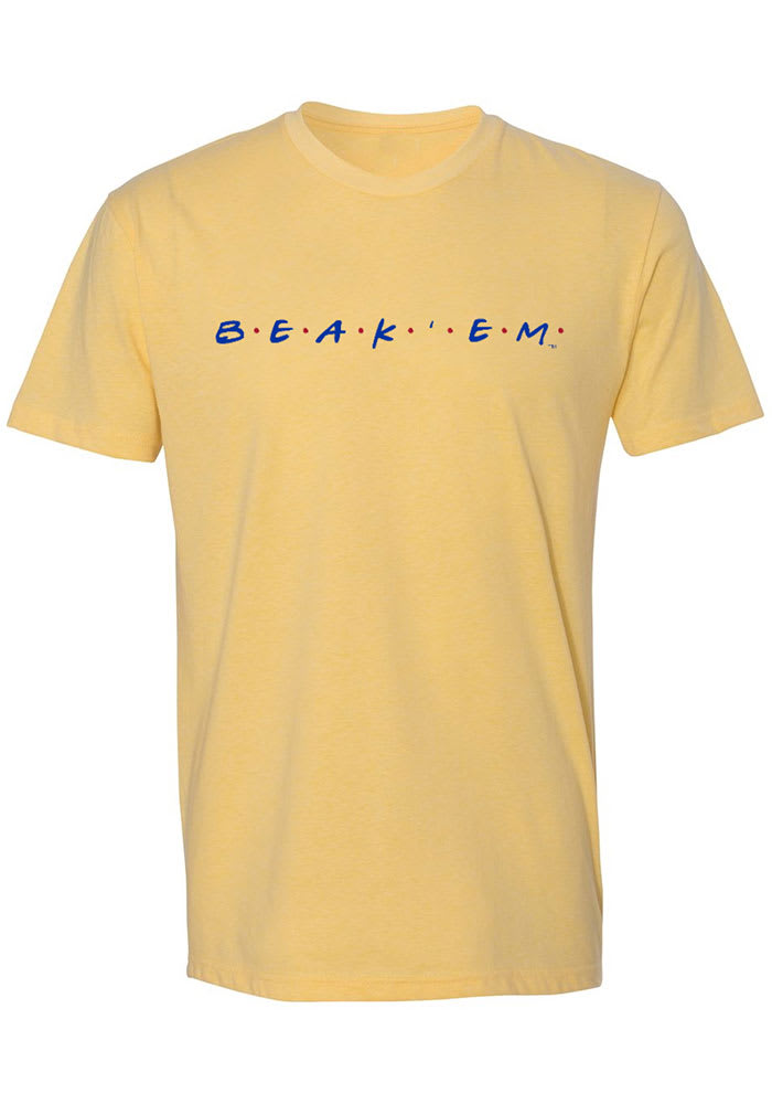 Kansas Jayhawks Womens Yellow Wordmark Dots Short Sleeve T-Shirt