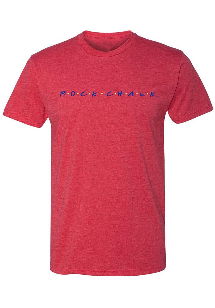 Kansas Jayhawks Womens Red Wordmark Dots Short Sleeve T-Shirt