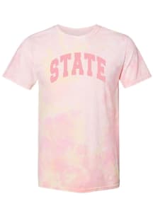 Michigan State Spartans Womens Pink Natasha Tie Dye Short Sleeve T-Shirt