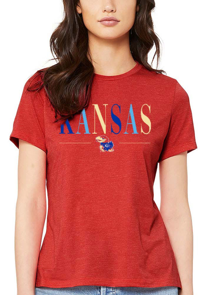 Kansas Jayhawks Womens Red Classic Short Sleeve T-Shirt