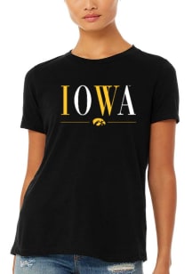 Iowa Hawkeyes Womens Black Classic Short Sleeve T-Shirt