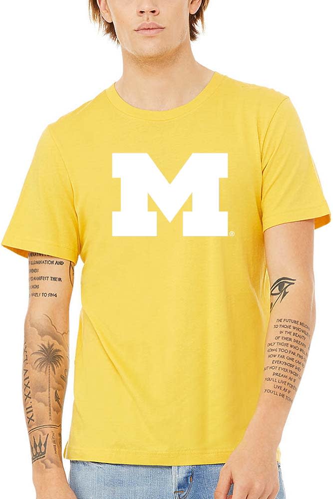 Michigan Wolverines Womens Yellow Classic Short Sleeve T-Shirt