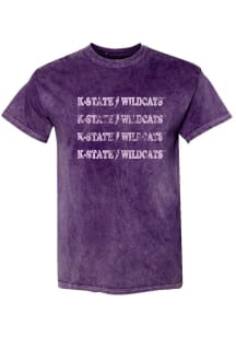 K-State Wildcats Womens Purple Lightning Bolt Short Sleeve T-Shirt