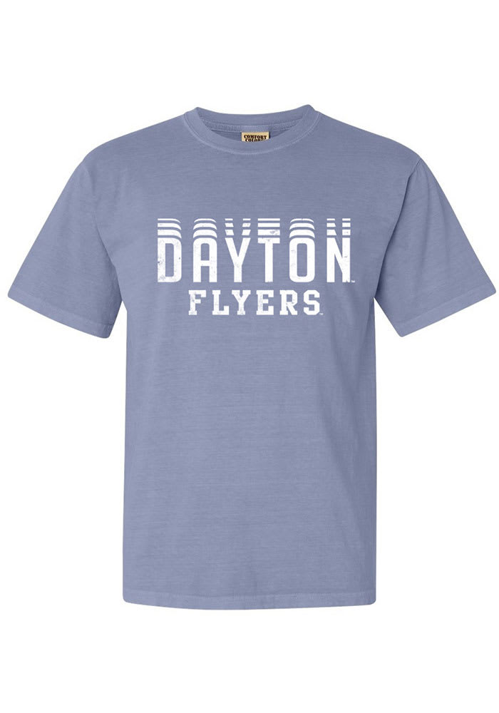 Dayton Flyers Womens Blue Fade Short Sleeve T-Shirt