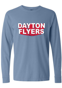 Dayton Flyers Womens Blue 3D Block LS Tee
