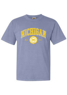 Michigan Wolverines Womens Blue Arch Seal Short Sleeve T-Shirt