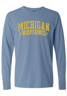 Womens Blue Michigan Wolverines Classic Arch LS Tee