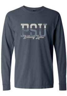 Penn State Nittany Lions Womens Blue Two Tone LS Tee