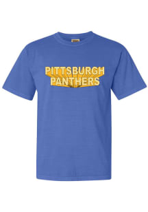 Pitt Panthers Womens Blue 3D Block Short Sleeve T-Shirt