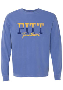 Pitt Panthers Womens Blue Two Tone LS Tee