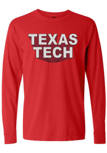 Texas Tech Red Raiders Womens Red 3D Block LS Tee