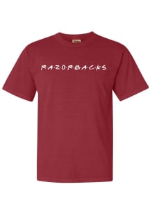 Arkansas Razorbacks Womens Crimson Wordmark Dots Short Sleeve T-Shirt