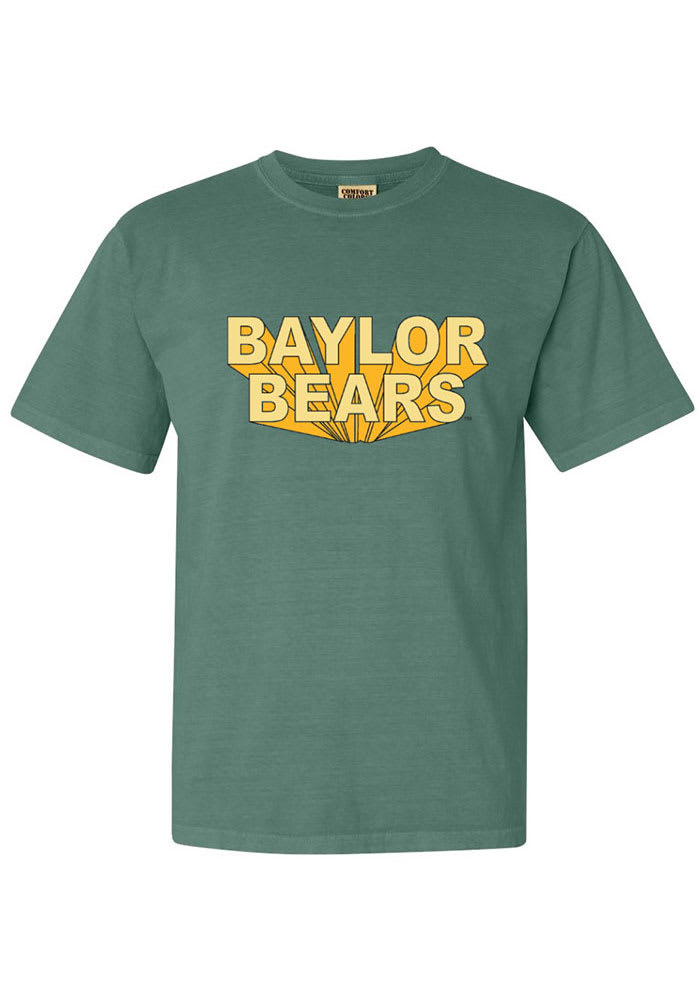 Baylor Bears Womens Green 3D Block Short Sleeve T-Shirt