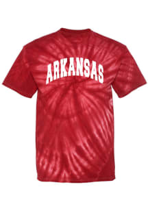 Arkansas Razorbacks Womens Crimson Quinn Tie Dye Short Sleeve T-Shirt