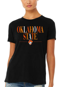 Oklahoma State Cowboys Womens Black Classic Short Sleeve T-Shirt