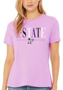 K-State Wildcats Womens Lavender Classic Short Sleeve T-Shirt