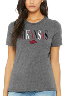 Arkansas Razorbacks Womens Grey Classic Short Sleeve T-Shirt