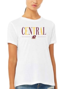 Central Michigan Chippewas Womens White Classic Short Sleeve T-Shirt