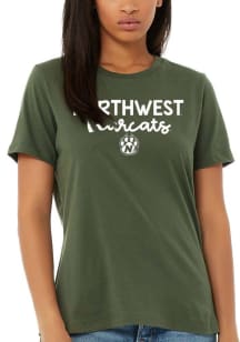 Northwest Missouri State Bearcats Womens Green Script Logo Short Sleeve T-Shirt
