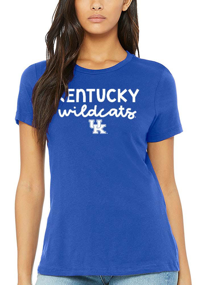 Kentucky Wildcats Womens Blue Script Logo Short Sleeve T-Shirt