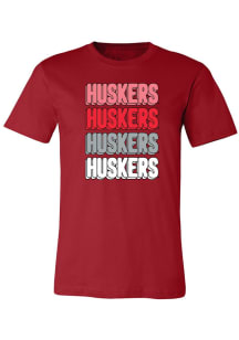 Nebraska Cornhuskers Womens Red Repeat Short Sleeve T-Shirt