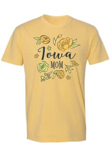 Iowa Hawkeyes Womens Yellow Mom Short Sleeve T-Shirt