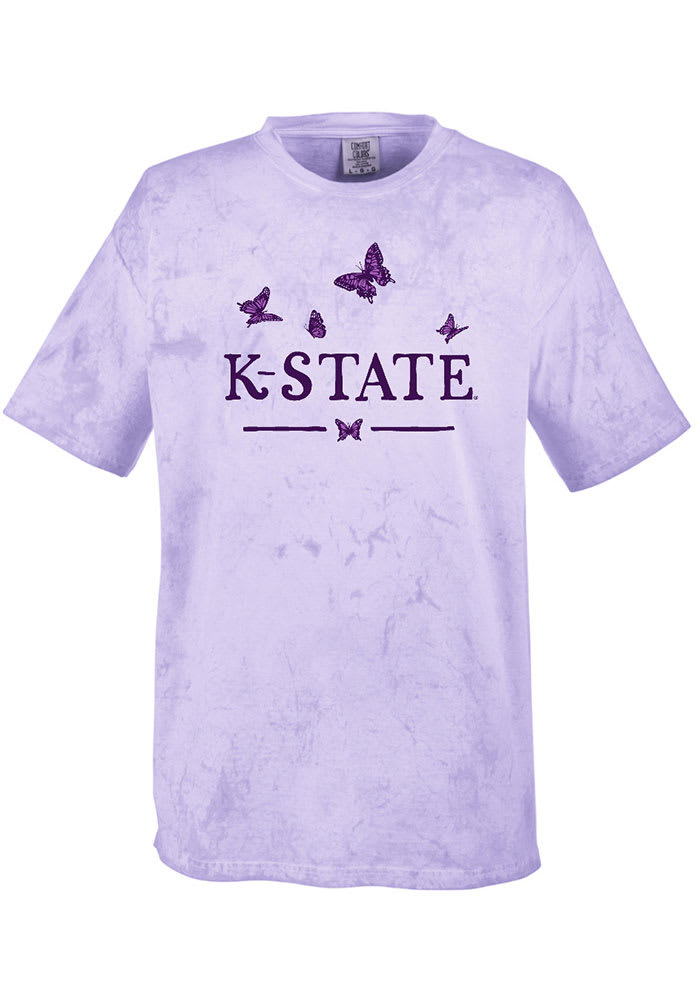 K-State Wildcats Womens Purple Butterfly Short Sleeve T-Shirt