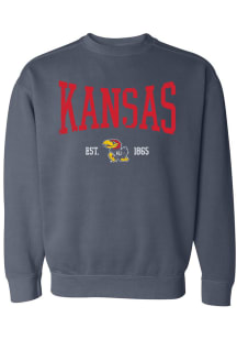 Kansas Jayhawks Womens Blue Aishu Crew Sweatshirt